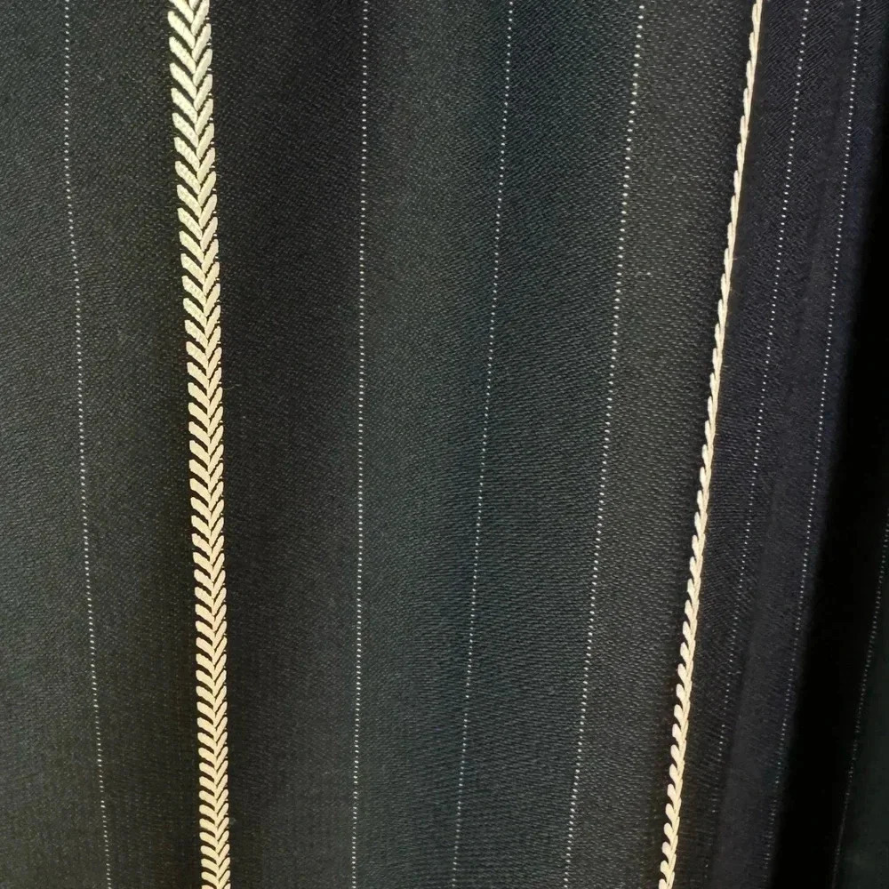 Maje Pinstripe Surplice Bodice Jumpsuit Navy Blue Size S - Picture 11 of 16